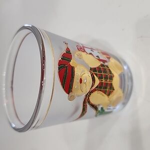 Culver 22k Gold Decorated Christmas Teddy Bear Shot Glass